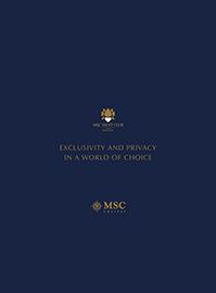 Luxurious yacht club folder design featuring an elegant logo | MSC Cruises