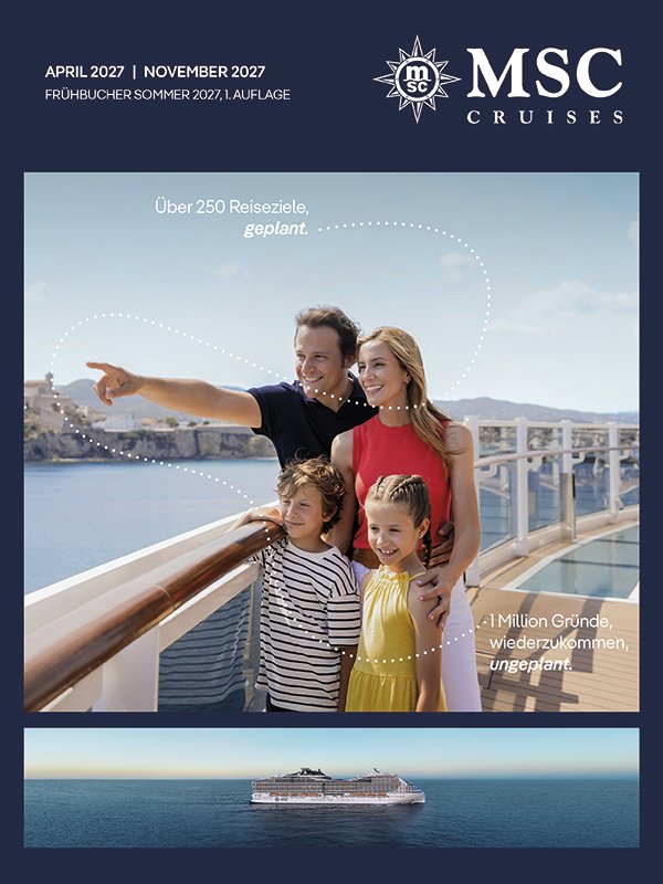 Paar genießt Sonne und Meerblick auf dem Deck eines Kreuzfahrtschiffs | MSC Cruises