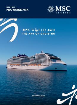 The MSC World Europa sails on calm waters under a clear sky and sunny day | MSC Cruises