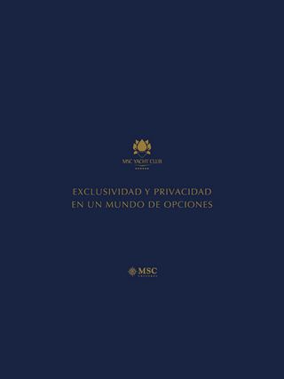 Fondo azul oscuro con logotipo dorado y texto | MSC Cruceros