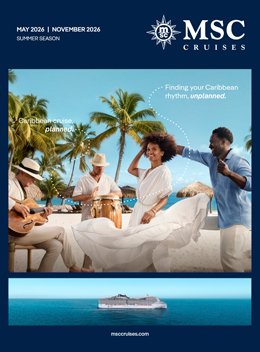 Happy family on beach with palm trees and blue sky | MSC Cruises