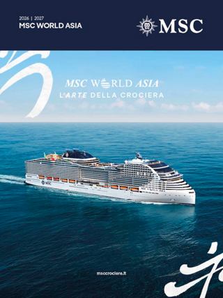 La nave MSC World Asia naviga su un mare blu calmo sotto un cielo limpido | MSC Cruises