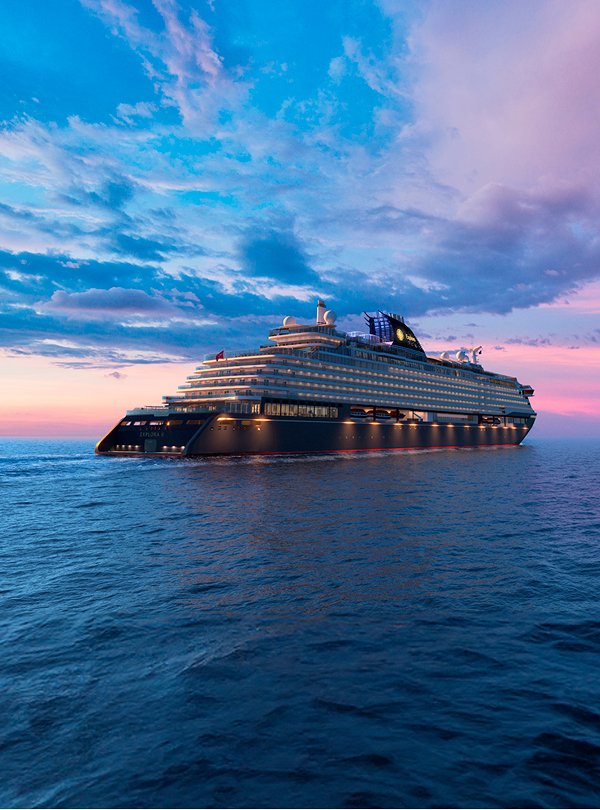 The cruise ship sails peacefully on the blue waters at sunset | MSC Cruises