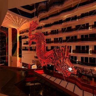 A dragon sculpture adding energy and elegance to the interior | MSC Cruises
