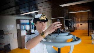 The captain adjusts navigation equipment on the cruise ship | MSC Cruises