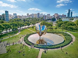Aerial view of Plaza de las Naciones Unidas with Floralis Generica sculpture in Buenos Aires | MSC Cruises