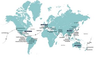 Carte du monde mettant en avant les destinations MSC Cruises | MSC Cruises