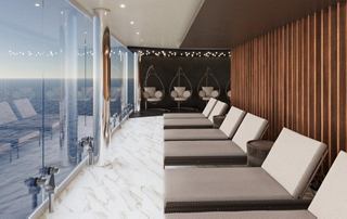 A serene spa area with comfortable loungers and panoramic views inviting relaxation and rejuvenation | MSC Cruises