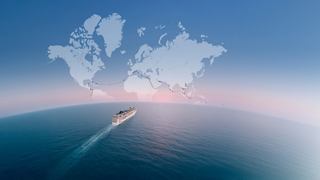 Light effect with MSC Cruises logo on dark background | MSC Cruises
