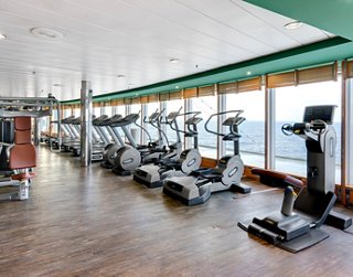 Fitnessbereich mit vielfältiger Ausstattung und Meerblick | MSC Cruises