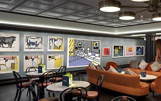 Wall display featuring modern art inspired by maritime themes | MSC Cruises