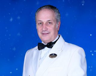 Captain Veniero in official uniform inside the cruise ship | MSC Cruises