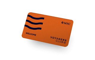 Mitgliedskarte des MSC Voyagers Club in leuchtendem Orange | MSC Cruises