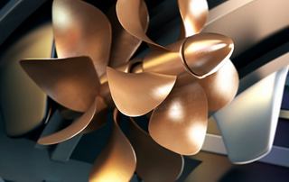 Dynamic elements symbolizing innovations in sustainable shipping | MSC Cruises