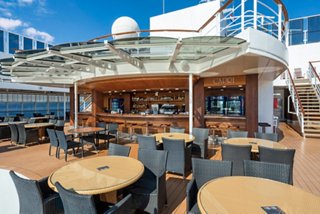 The Capri Bar on MSC Sinfonia features an outdoor seating area with sea views | MSC Cruises