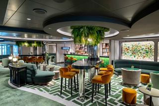 Cocktail bar with inviting seating area and modern décor on MSC Seascape | MSC Cruises