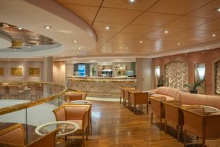 Spacious Coffee Corner lounge with comfortable seating on MSC Lirica | MSC Cruises