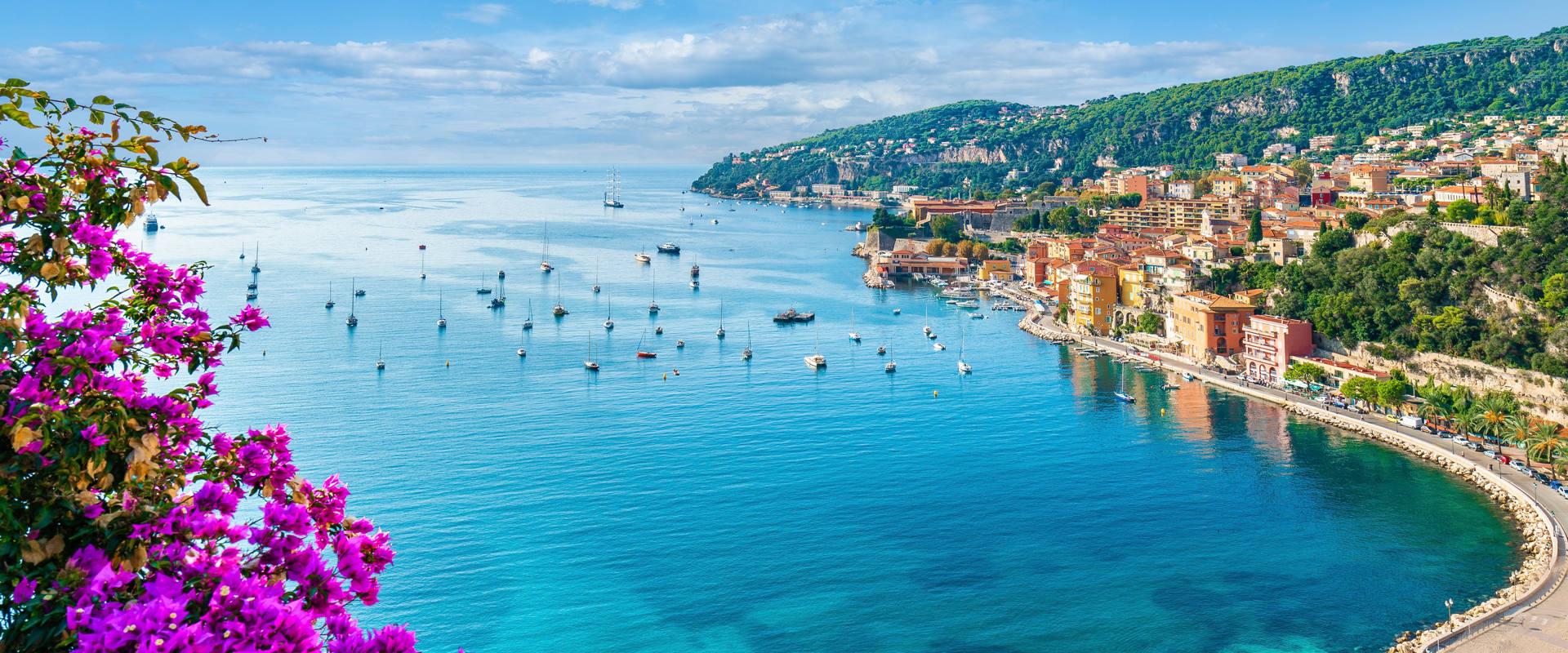 French Mediterranean coastline with bougainvillea and a panoramic bay in summer | MSC Cruises