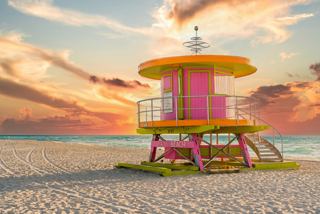 Miami Beach Lifeguard at sunset