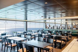 Sea Pavilion restaurant on MSC Virtuosa features spacious seating and panoramic ocean views | MSC Cruises