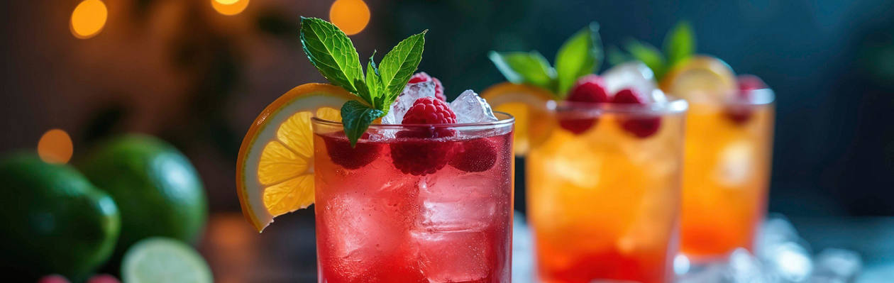 Refreshing fruit beverages with ice and mint leaves are served on MSC Cruises | MSC Cruises