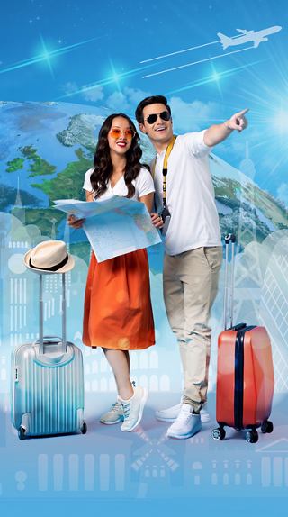 Two travelers with suitcases look forward to exciting adventures together | MSC Cruises
