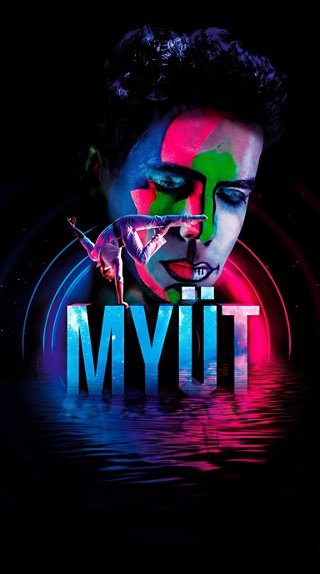 Colorful graphic with abstract lights and MYUT text on a dark background | MSC Cruises