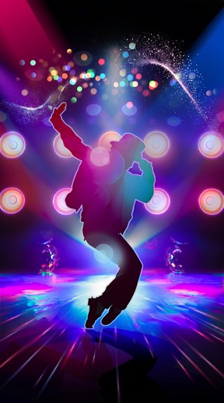 A dancer performs on stage with vibrant lights and colorful effects | MSC Cruises