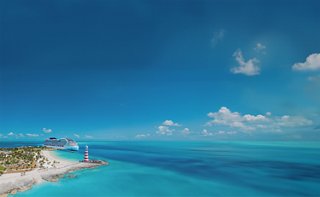 MSC cruise ship approaches lighthouse landmark at Ocean Cay | MSC Cruises