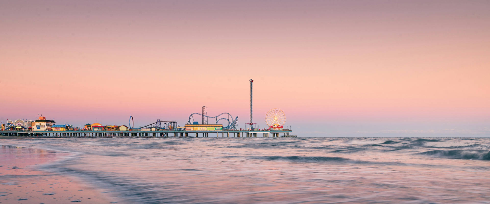 Galveston, TX. Pier at Sunrise. 