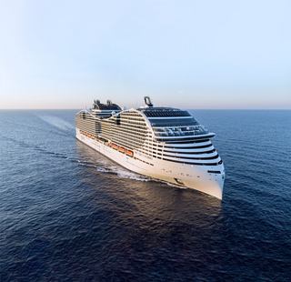 The MSC World Europa ship sails through tranquil ocean waters | MSC Cruises