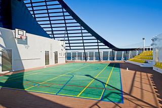 The spacious MSC Sports Arena on the deck invites guests to enjoy various outdoor activities while surrounded by stunning views | MSC Cruises