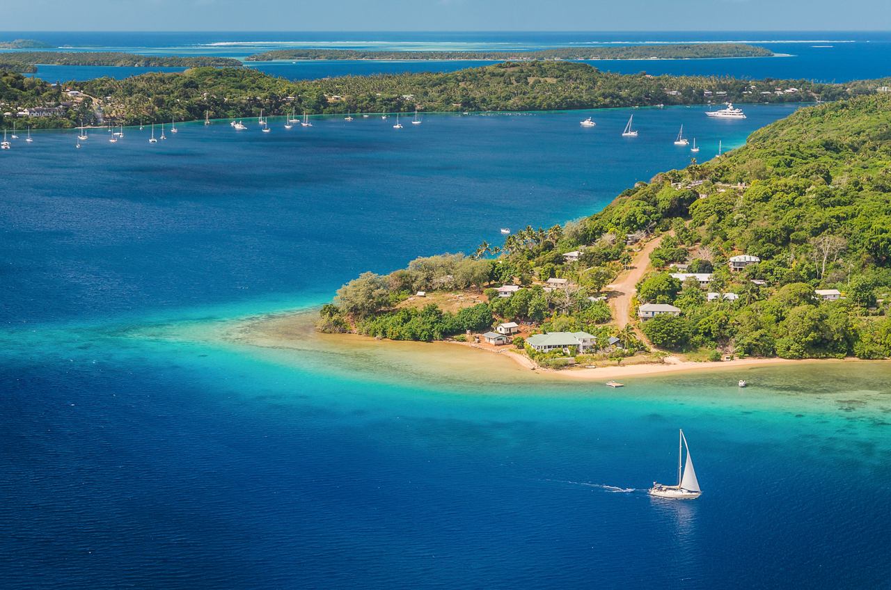 Aerial view of the stunning bay in Tonga, showcasing the tranquility and beauty of the sea | MSC Cruises