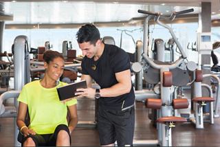 Guest using virtual reality headset in entertainment zone | MSC Cruises