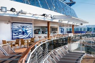 The inviting Horizon Bar on the MSC Meraviglia features a stylish outdoor seating area for relaxation and socialising | MSC Cruises