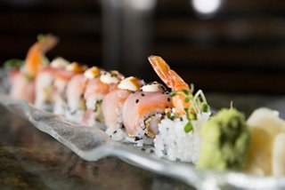 Delicious sushi rolls featuring shrimp and fresh ingredients, served at the Sushi Bar by Roy Yamaguchi on MSC Seaside | MSC Cruises