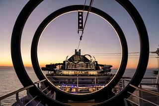 Indoor area with modern lighting and decorative panels | MSC Cruises