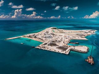 Aerial view of Ocean Cay MSC Marine Reserve showcasing its beautiful island and surrounding turquoise waters | MSC Cruises
