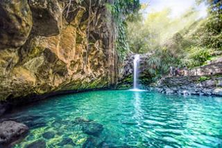 A serene view of Annandale Falls surrounded by lush greenery and clear waters inviting exploration | MSC Cruises