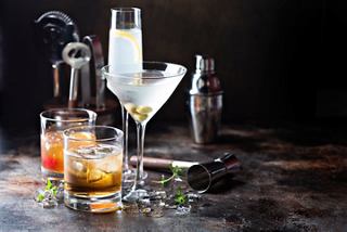 A selection of elegant cocktails and beverages displayed on a table, inviting you to unwind and celebrate | MSC Cruises
