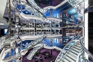 Captivating view of the Infinity Atrium on MSC Virtuosa featuring Swarovski crystals | MSC Cruises