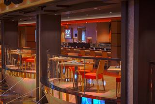 The elegant interior of Kaito Sushi Bar invites guests to enjoy a unique dining experience on MSC Virtuosa | MSC Cruises