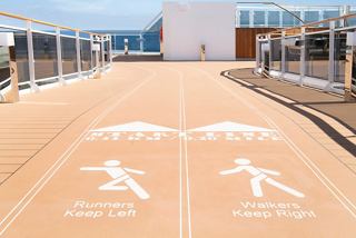 A power walking track on the deck of MSC Virtuosa invites guests to enjoy fitness and fresh air while cruising | MSC Cruises