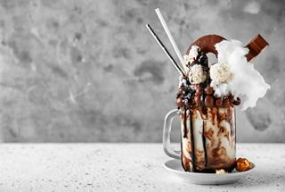 A delightful freak shake topped with chocolate and coconut, perfect for sweet indulgence | MSC Cruises