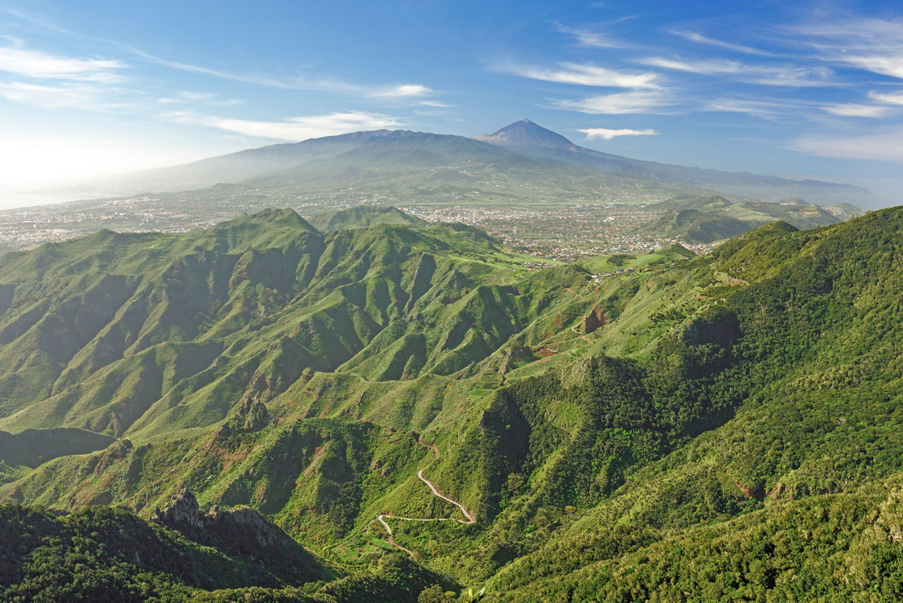 Lush green mountains rise under a bright sky in Anaga National Park, Tenerife, inviting exploration and adventure | MSC Cruises