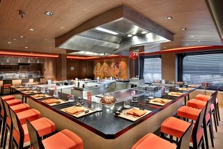 A beautifully arranged dining area in Kaito Teppanyaki restaurant on MSC Euribia, inviting guests to enjoy a unique culinary experience | MSC Cruises