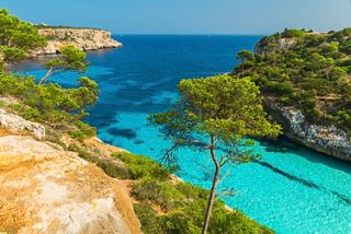 Une vue époustouflante sur des eaux cristallines et des falaises rocheuses dans une belle baie à Majorque, Espagne | MSC Croisières