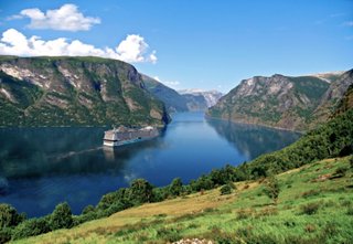 A stunning view of a Norwegian fjord surrounded by mountains and a clear blue sky | MSC Cruises
