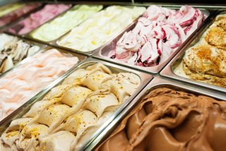 A variety of ice cream flavours displayed in an outdoor bar setting on MSC Seaview | MSC Cruises