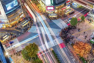 Aerial view of the bustling Shibuya Crossing in Tokyo, showcasing the vibrant energy of the city | MSC Cruises
